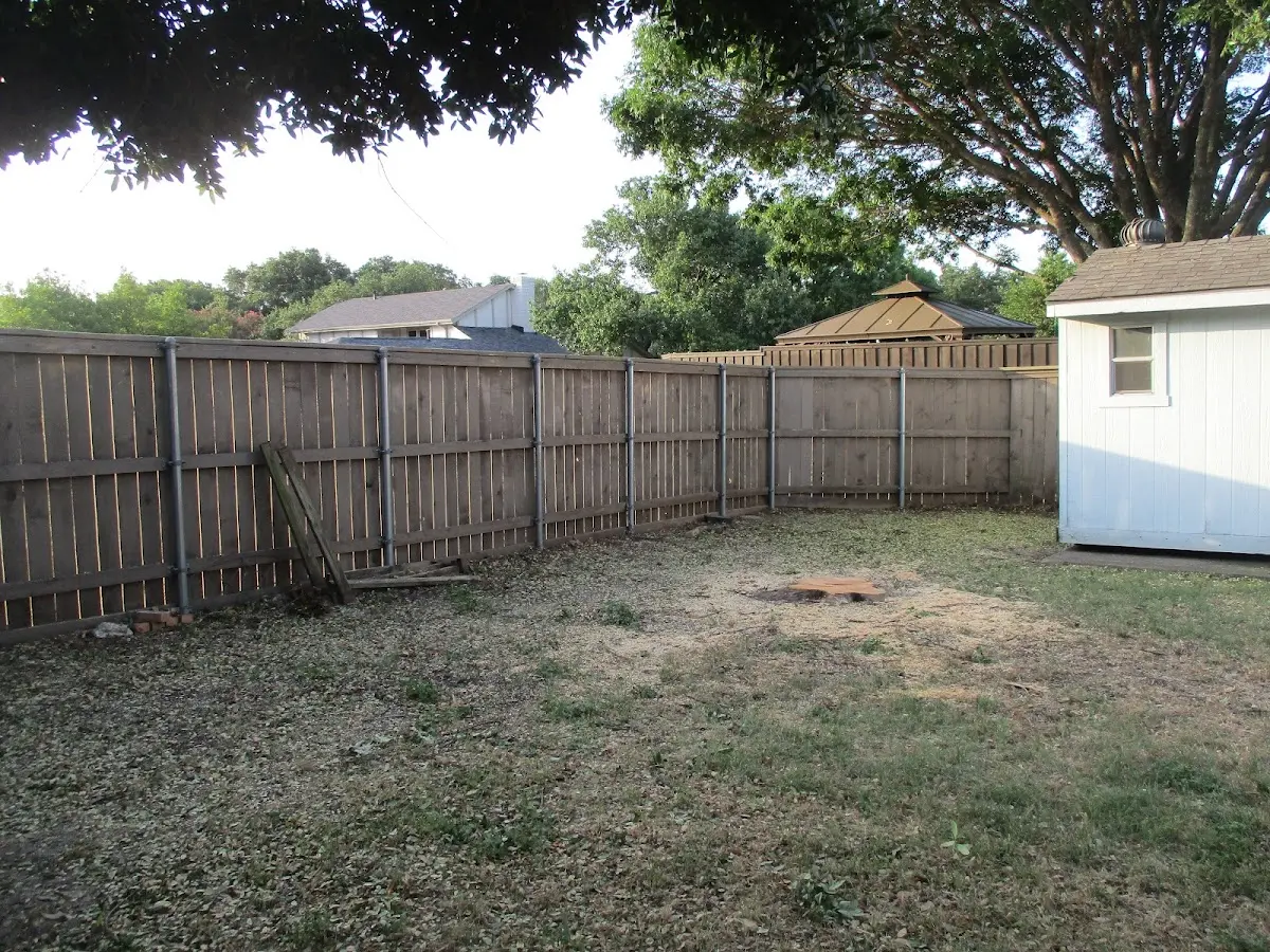 Cleared yard after professional tree removal in Heavener